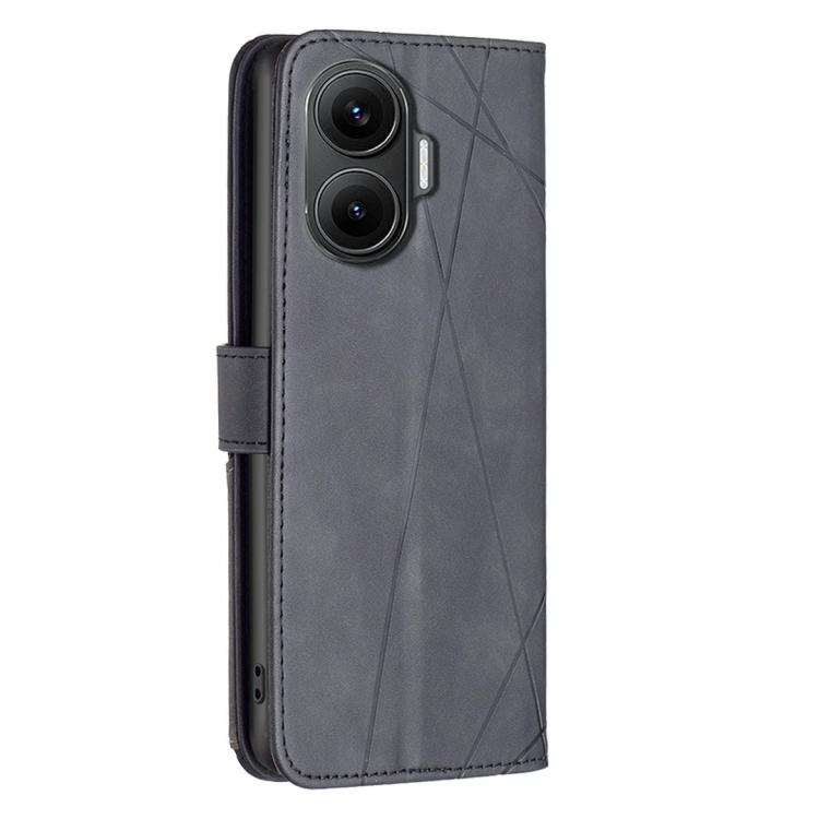 Magnetic Buckle Rhombus Texture Leather Phone Case