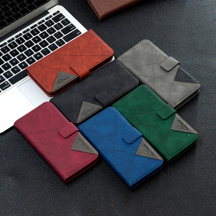 Magnetic Buckle Rhombus Texture Leather Phone Case