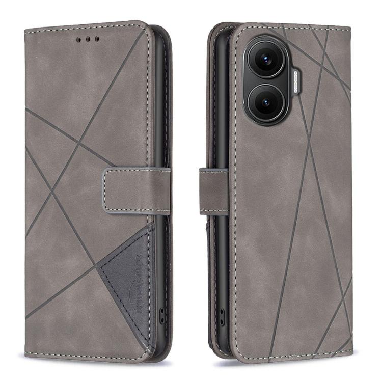 Magnetic Buckle Rhombus Texture Leather Phone Case