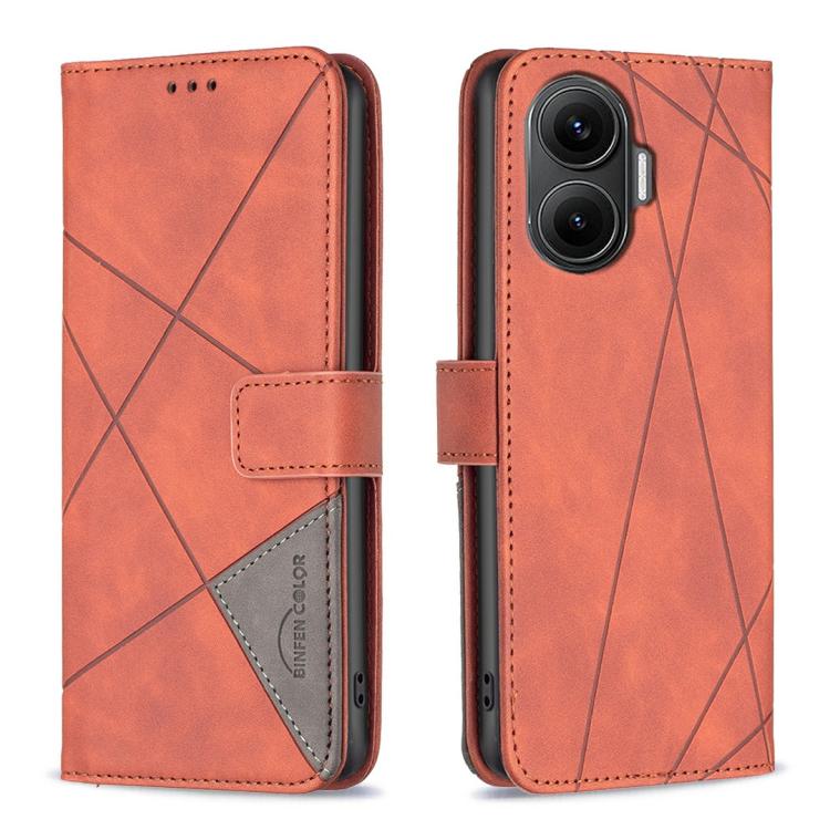 Magnetic Buckle Rhombus Texture Leather Phone Case