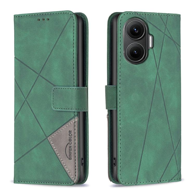 Magnetic Buckle Rhombus Texture Leather Phone Case