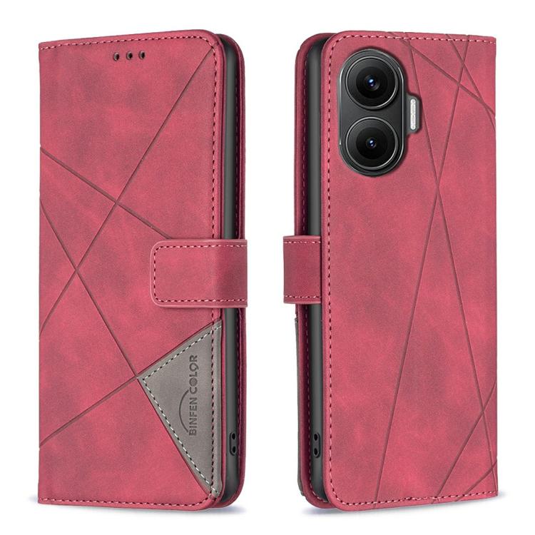 Magnetic Buckle Rhombus Texture Leather Phone Case