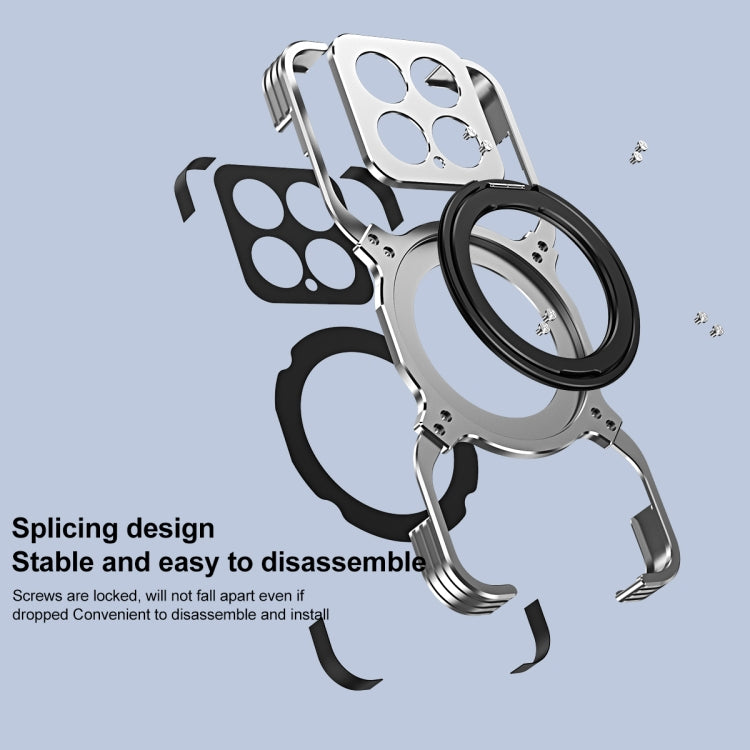 Mechanical Arm Borderless MagSafe Holder Metal Phone Case