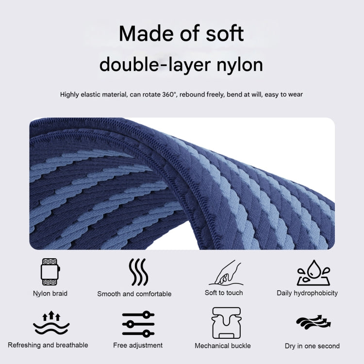 Parachute Buckle 4-Stripe Braided Nylon Watch Band