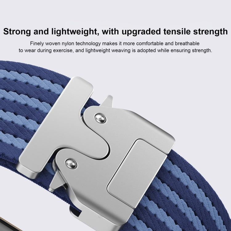 Parachute Buckle 4-Stripe Braided Nylon Watch Band