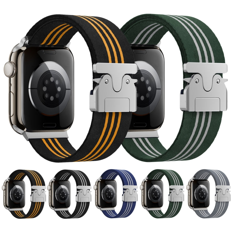 Parachute Buckle 3-Stripe Braided Nylon Watch Band