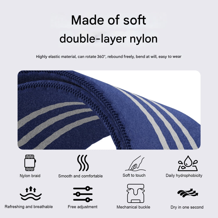 Parachute Buckle 3-Stripe Braided Nylon Watch Band