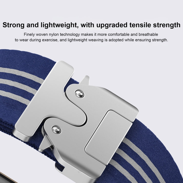 Parachute Buckle 3-Stripe Braided Nylon Watch Band