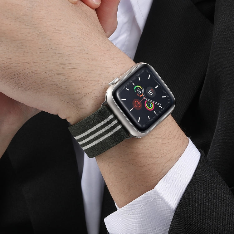 Parachute Buckle 3-Stripe Braided Nylon Watch Band