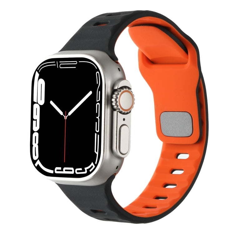 Horizontal Stripes Two-Color Silicone Watch Band, For Apple Watch 46mm / 49mm / 45mm / 44mm, For Apple Watch 42mm / 41mm / 40mm / 38mm