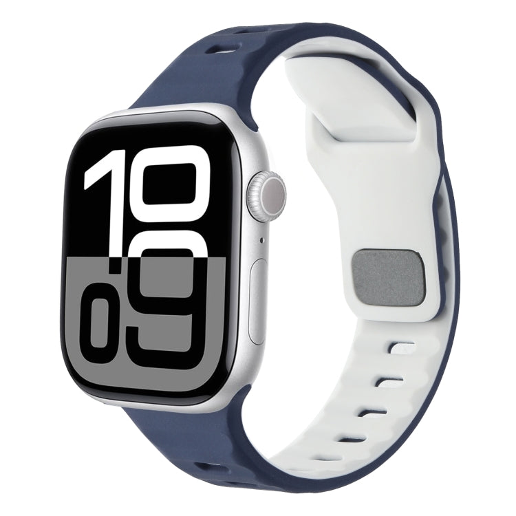 Horizontal Stripes Two-Color Silicone Watch Band