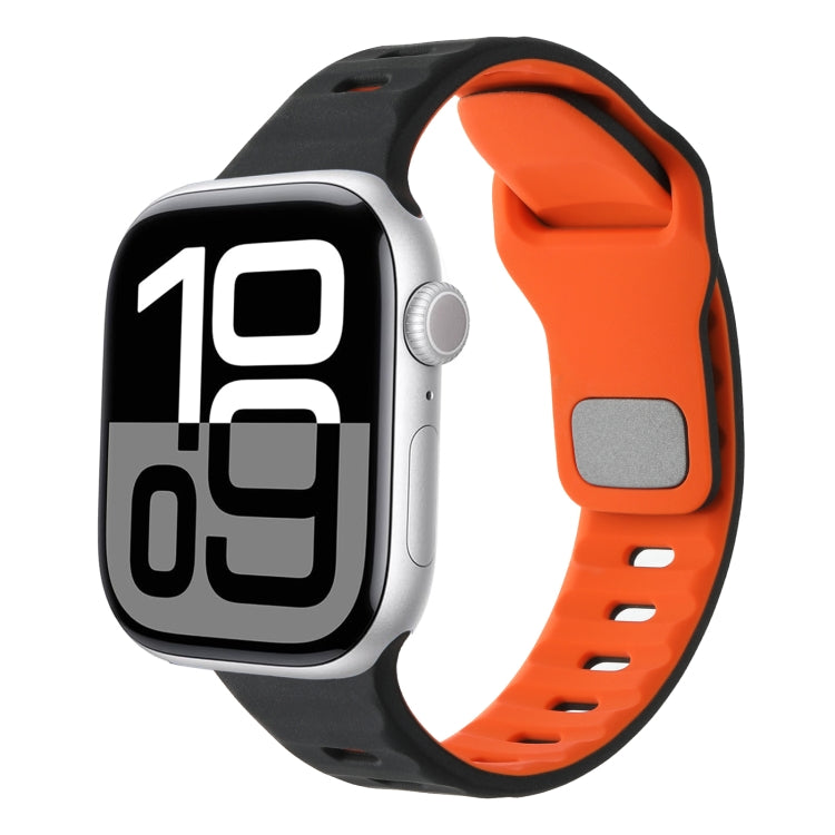 Horizontal Stripes Two-Color Silicone Watch Band, For Apple Watch 46mm / 49mm / 45mm / 44mm, For Apple Watch 42mm / 41mm / 40mm / 38mm