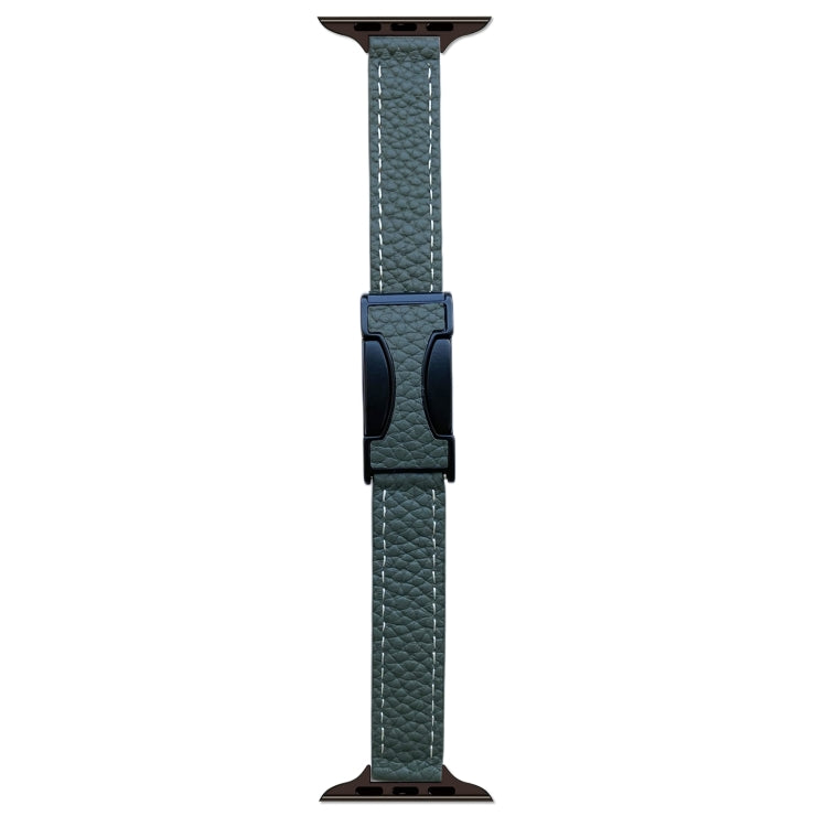 14mm Magnetic Buckle Litchi Leather Watch Band