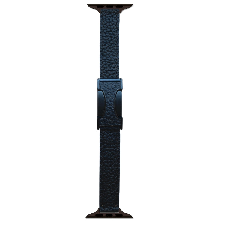 14mm Magnetic Buckle Litchi Leather Watch Band