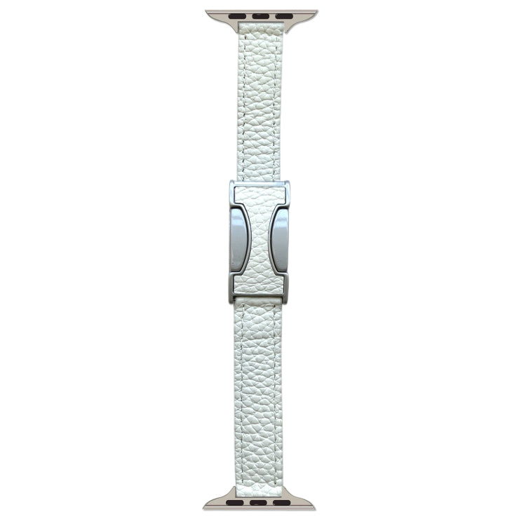 14mm Magnetic Buckle Litchi Leather Watch Band