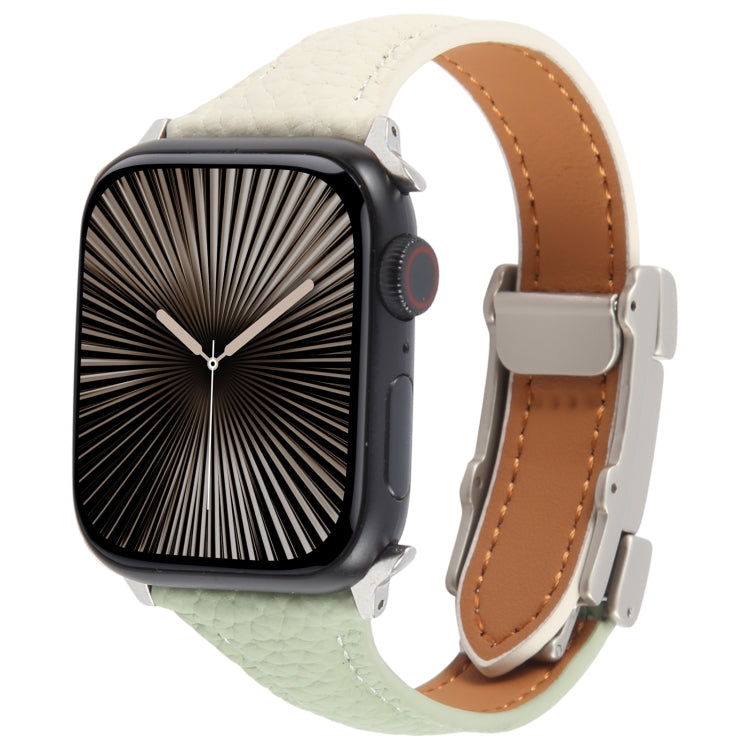 Slim Magnetic Buckle Genuine Leather Watch Band