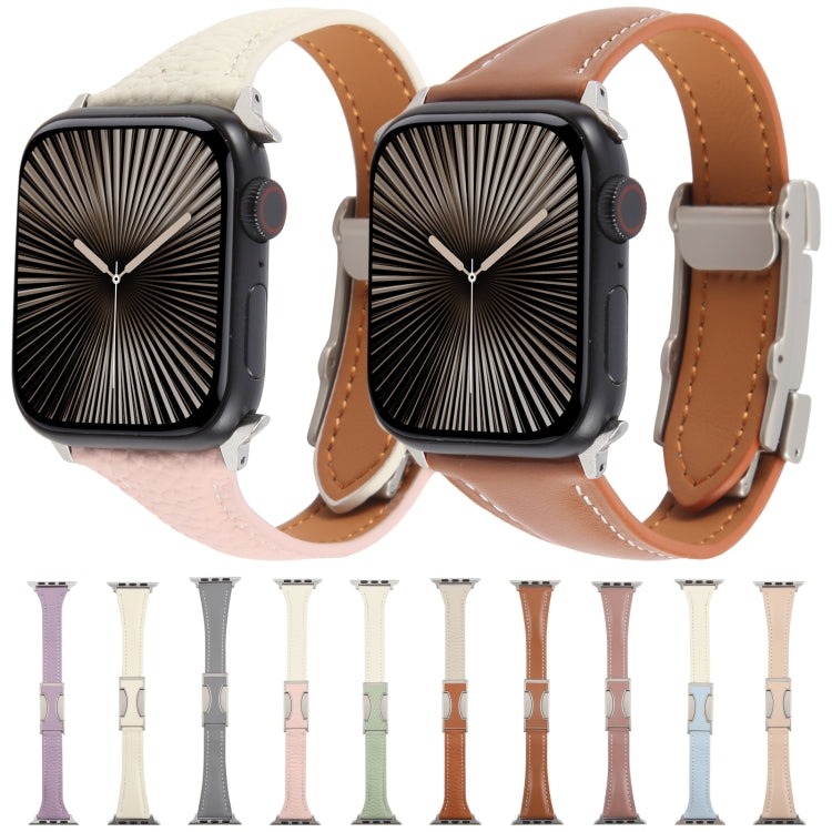 Slim Magnetic Buckle Genuine Leather Watch Band