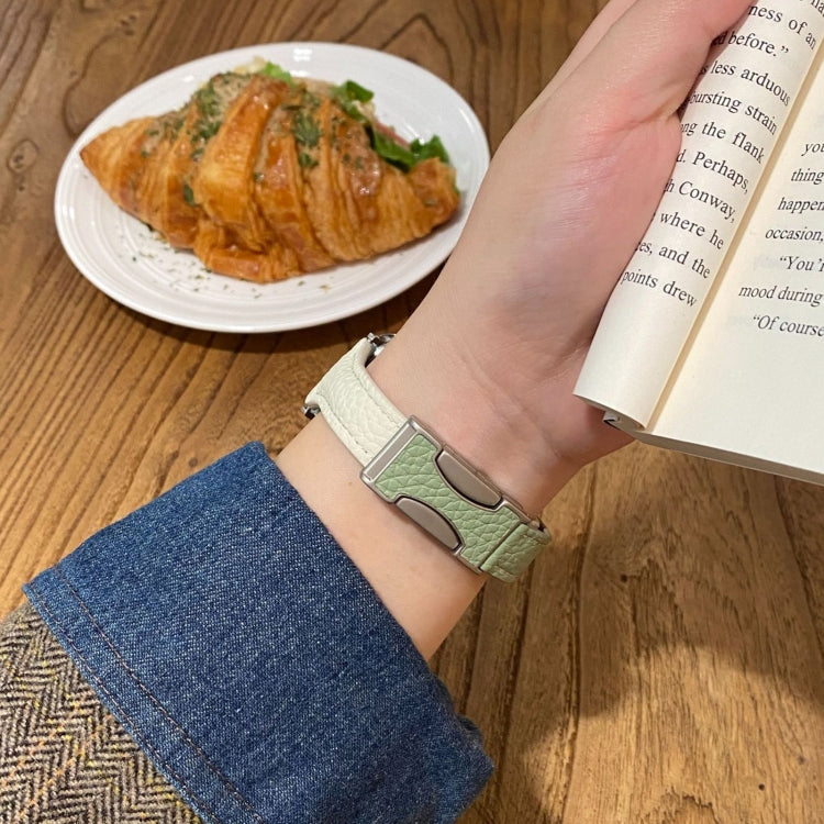 Slim Magnetic Buckle Genuine Leather Watch Band