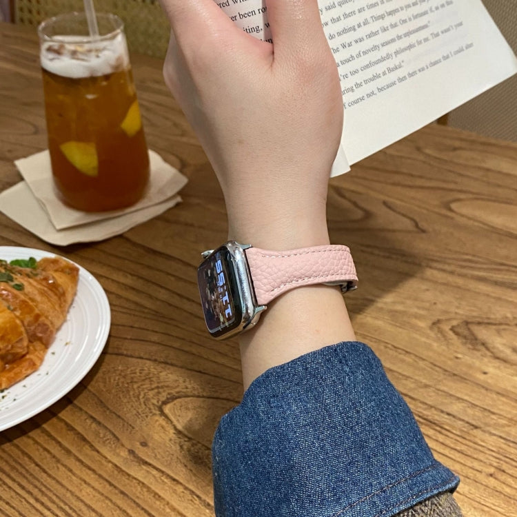 Slim Magnetic Buckle Genuine Leather Watch Band