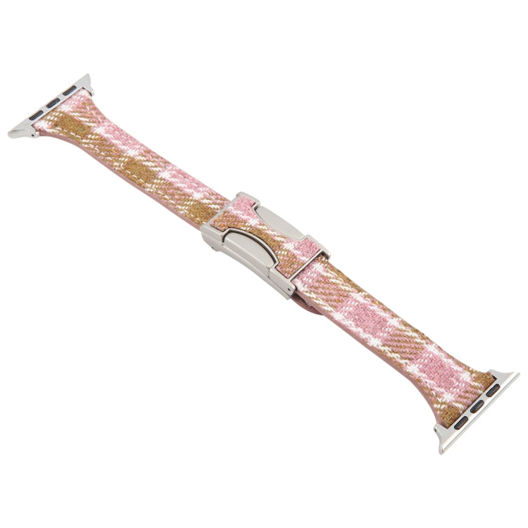 Slim Magnetic Buckle Napped Fabric Leather Watch Band