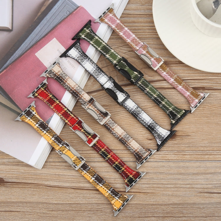 Slim Magnetic Buckle Napped Fabric Leather Watch Band, For Apple Watch 46mm / 49mm / 45mm / 44mm, For Apple Watch 42mm / 41mm / 40mm / 38mm