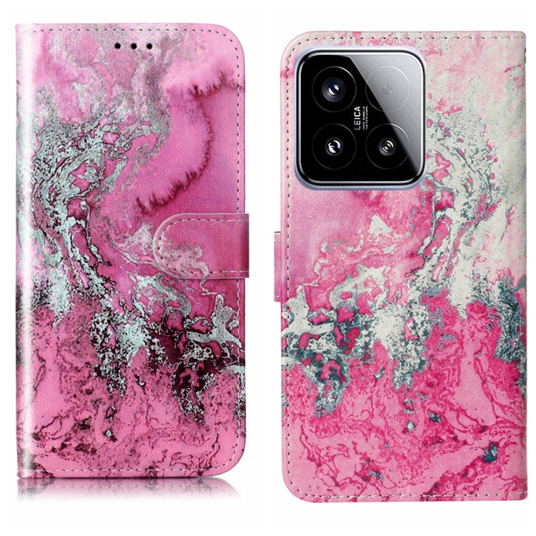 Colored Drawing Marble Pattern Leather Phone Case