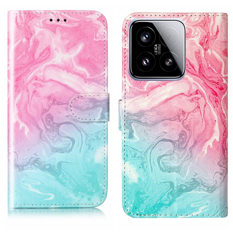 Colored Drawing Marble Pattern Leather Phone Case