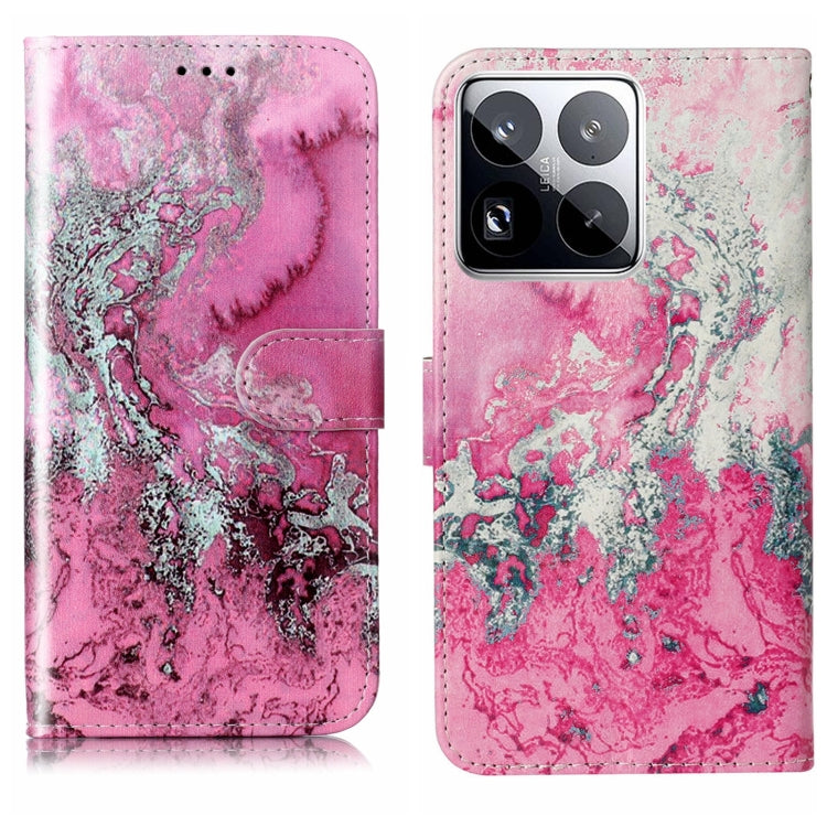 Colored Drawing Marble Pattern Leather Phone Case