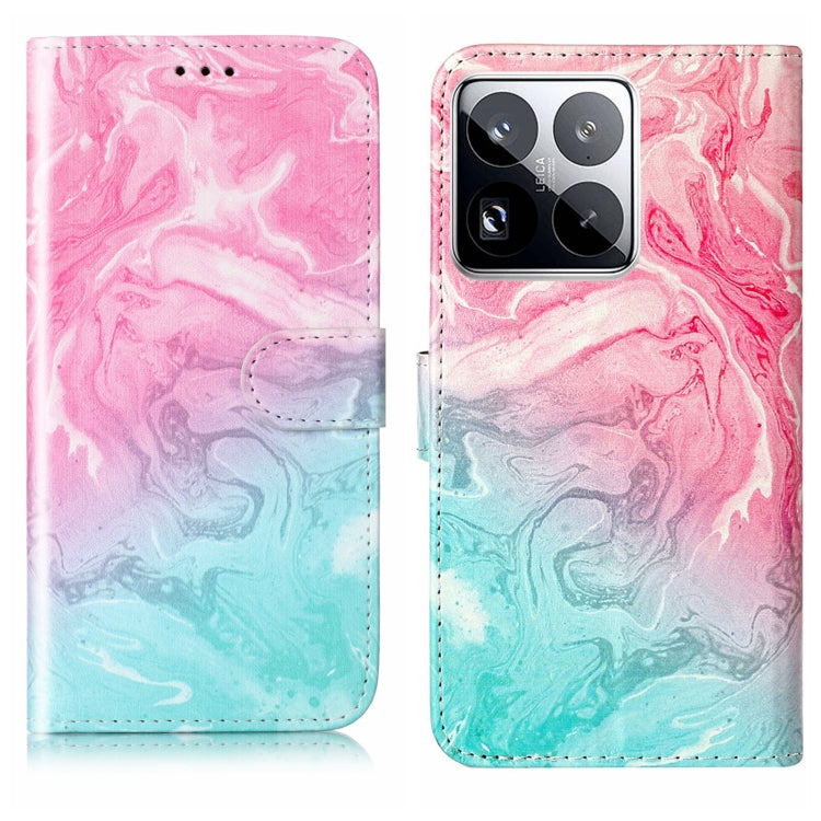 Colored Drawing Marble Pattern Leather Phone Case