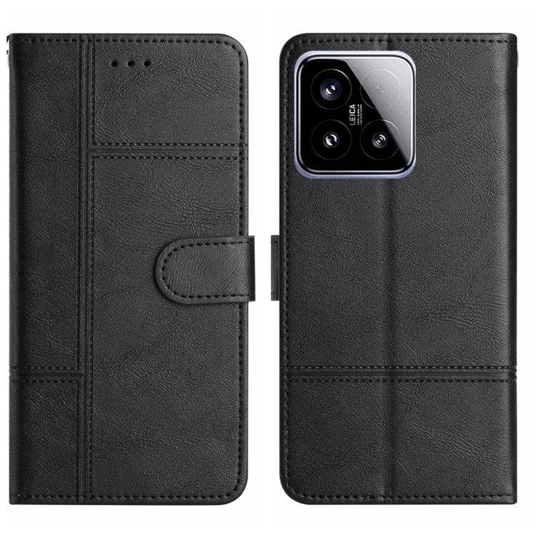 Cowhide Texture Stitching Leather Phone Case
