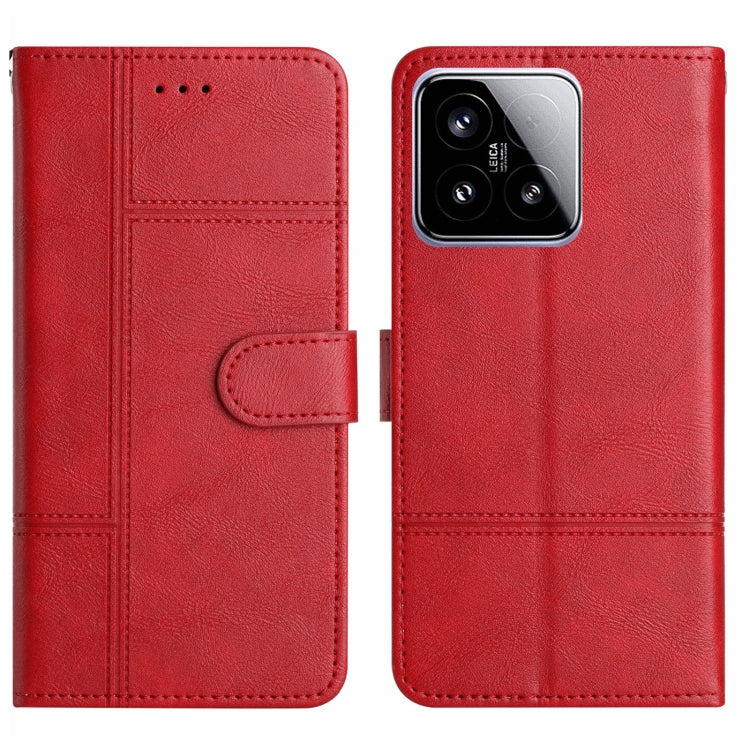 Cowhide Texture Stitching Leather Phone Case