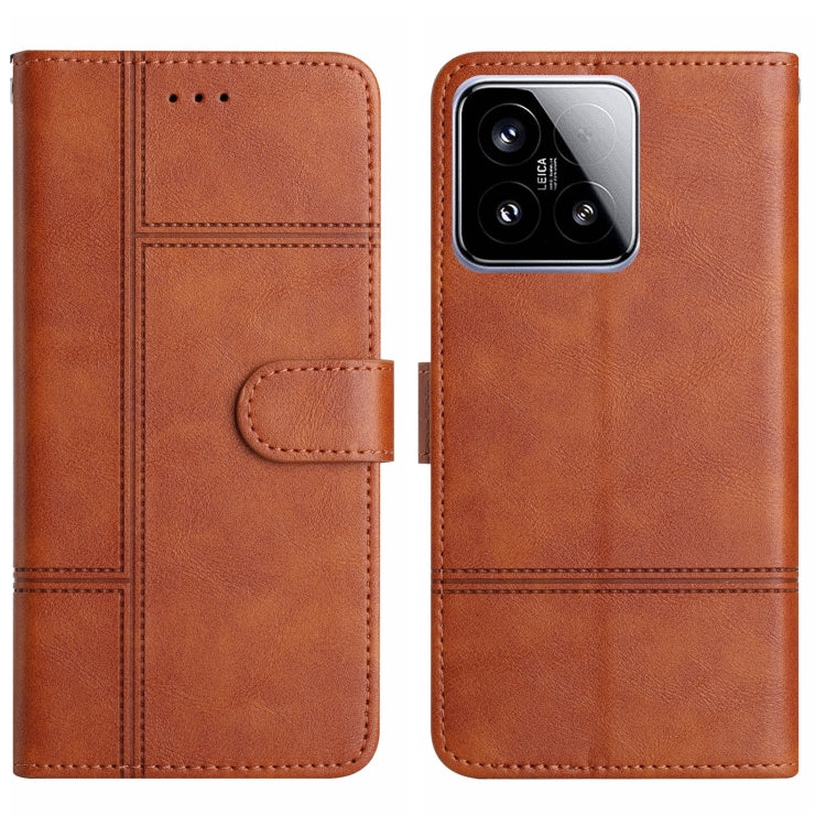 Cowhide Texture Stitching Leather Phone Case