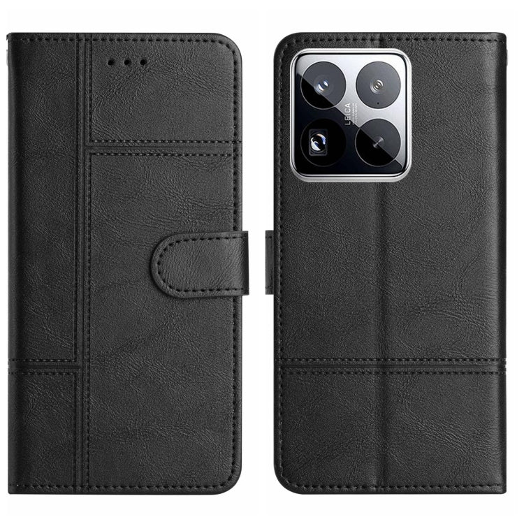 Cowhide Texture Stitching Leather Phone Case