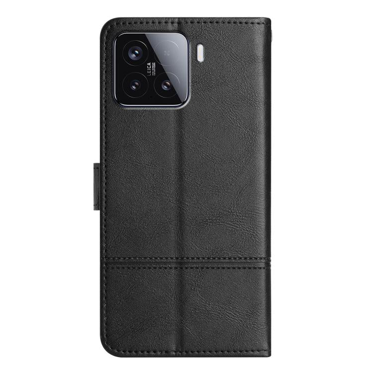 Cowhide Texture Stitching Leather Phone Case