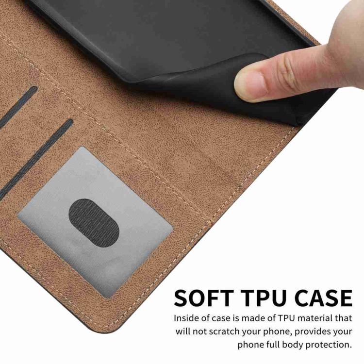Cowhide Texture Stitching Leather Phone Case