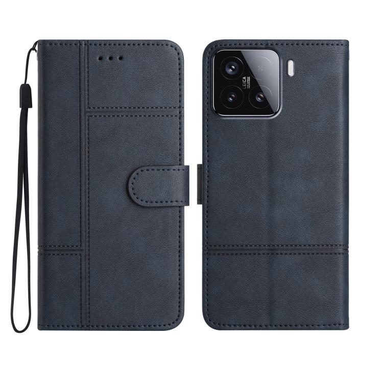 Cowhide Texture Stitching Leather Phone Case