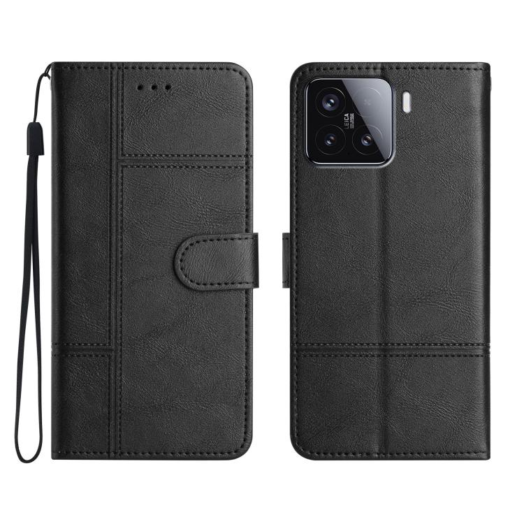 Cowhide Texture Stitching Leather Phone Case