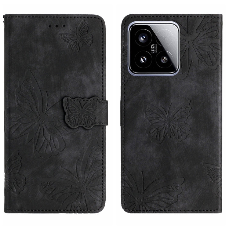 Skin-feel Embossed Butterfly Leather Phone Case, For Xiaomi 15 Pro, For Xiaomi 15