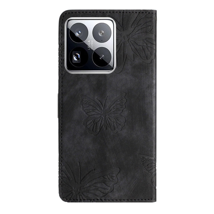 Skin-feel Embossed Butterfly Leather Phone Case, For Xiaomi 15 Pro, For Xiaomi 15