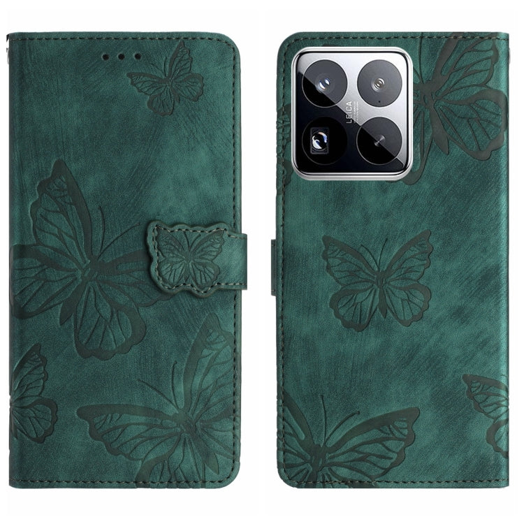 Skin-feel Embossed Butterfly Leather Phone Case, For Xiaomi 15 Pro, For Xiaomi 15