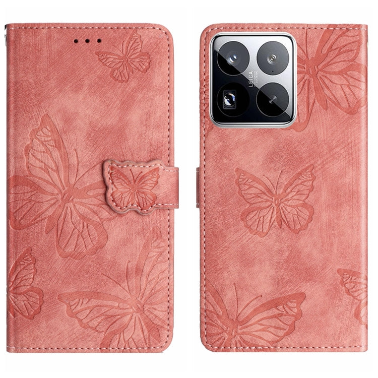 Skin-feel Embossed Butterfly Leather Phone Case, For Xiaomi 15 Pro, For Xiaomi 15