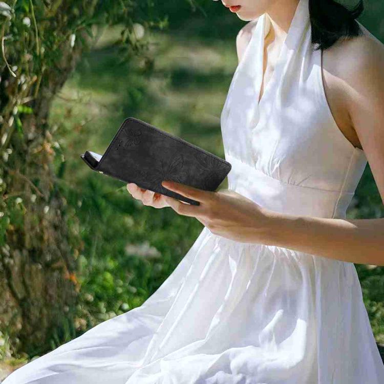 Skin-feel Embossed Butterfly Leather Phone Case