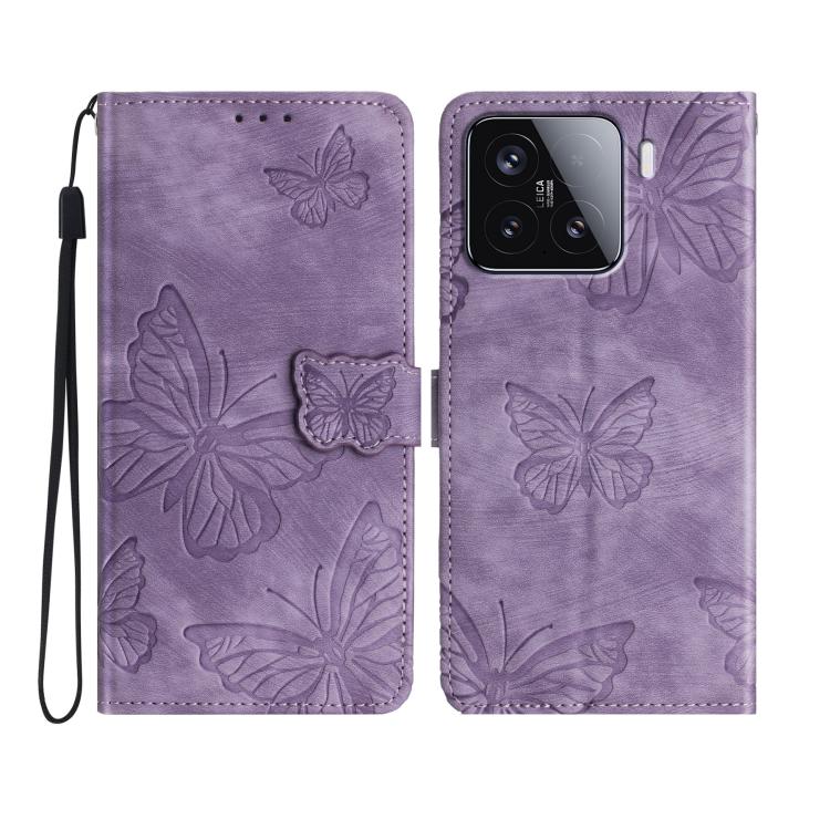 Skin-feel Embossed Butterfly Leather Phone Case