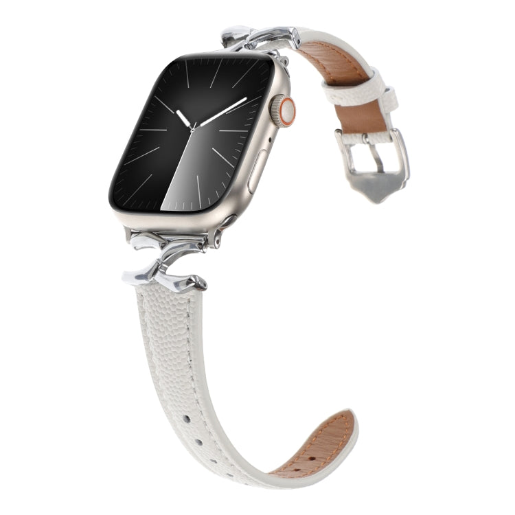 X-shaped Buckle Genuine Leather Watch Band, For Apple Watch 46mm / 49mm / 45mm / 44mm, For Apple Watch 42mm / 41mm / 40mm / 38mm