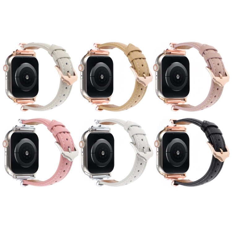 X-shaped Buckle Dot Texture Genuine Leather Watch Band