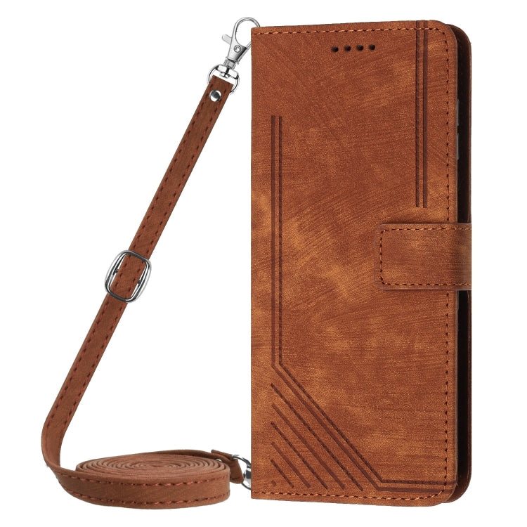 Skin Feel Stripe Pattern Leather Phone Case with Lanyard, For Xiaomi 15 Pro, For Xiaomi 15