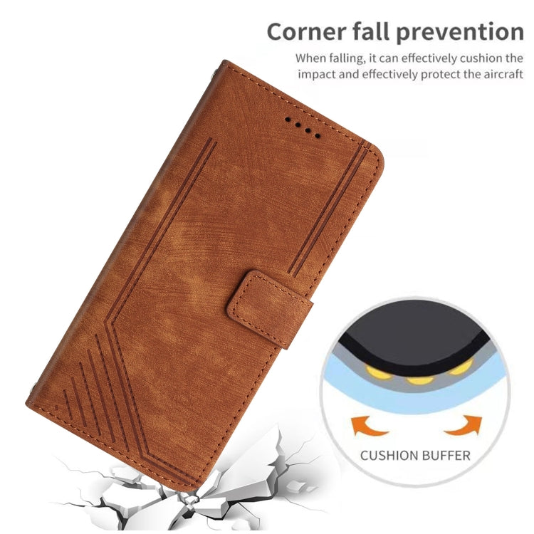 Skin Feel Stripe Pattern Leather Phone Case with Lanyard, For Xiaomi 15 Pro, For Xiaomi 15