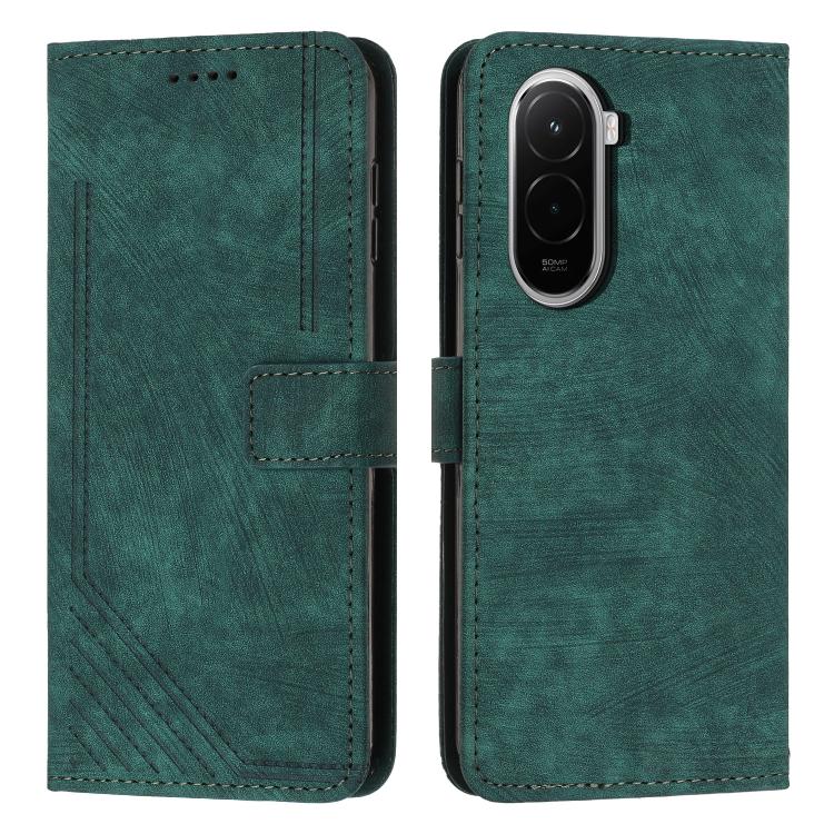 Skin Feel Stripe Pattern Leather Phone Case with Lanyard, For Xiaomi 17 Pro Max, For Xiaomi 17 Pro, For Xiaomi 17, For Xiaomi Poco M7 4G 169mm