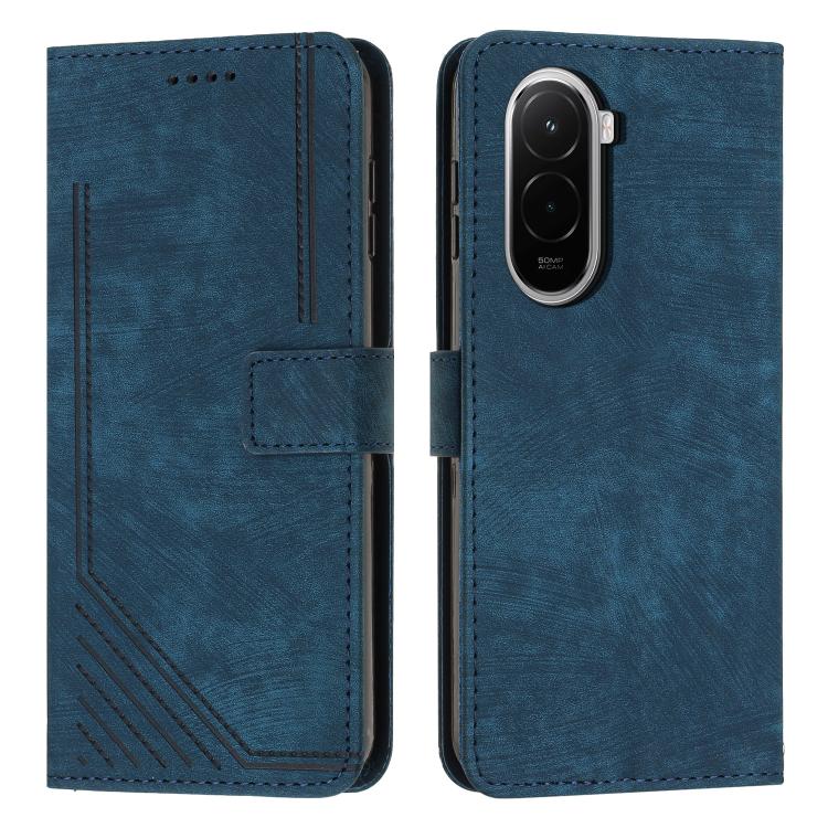 Skin Feel Stripe Pattern Leather Phone Case with Lanyard, For Xiaomi 17 Pro Max, For Xiaomi 17 Pro, For Xiaomi 17, For Xiaomi Poco M7 4G 169mm