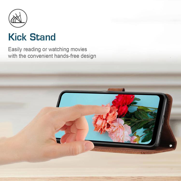 Skin Feel Stripe Pattern Leather Phone Case with Lanyard, For Xiaomi 17 Pro Max, For Xiaomi 17 Pro, For Xiaomi 17, For Xiaomi Poco M7 4G 169mm